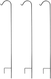 Black Shepherd Hook 92 Inch, 15MM Thick, Super Strong, Rust Resistant Steel Hook Ideal for Hanging Heavy Plant Baskets, by AshmanOnline